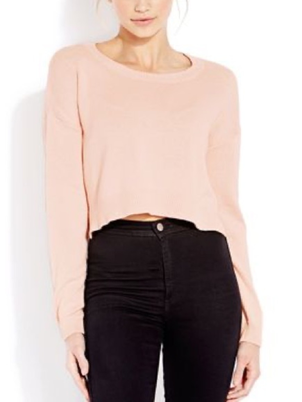 Reformation Soft Peach Cropped Sweater Size S